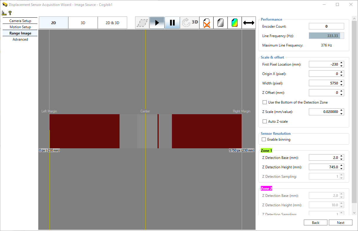 Acquisition Profile Plus Walkthrough Image Properties Range Tab