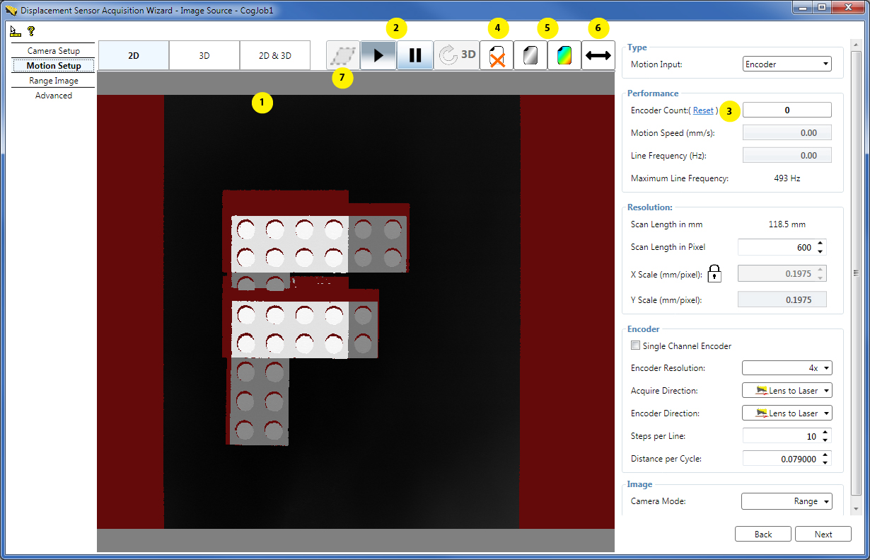 Acquisition Profile Plus Walkthrough Wizard Motion Setup