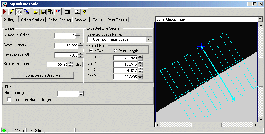 Cognex Caliper Cog Find Line Find Line Whole Control
