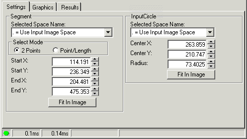 Cognex Dimensioning Distance Segment Circle Control Distance Segment Circle Settings Tab