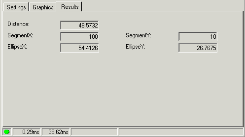 Cognex Dimensioning Distance Segment Ellipse Control Distance Segment Ellipse Results Tab