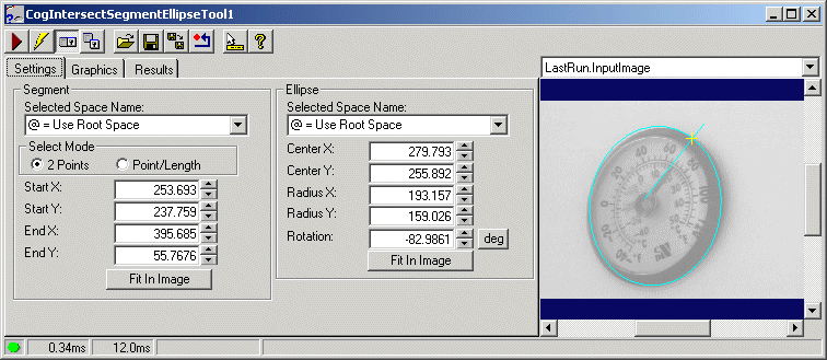 Cognex Dimensioning Intersect Segment Ellipse Control Intersect Segment Ellipse Whole Control