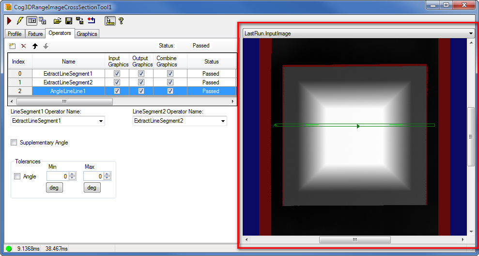 Cognex Image Processing Cog 3DRange Image Cross Section Cross Section Last Run Input Image