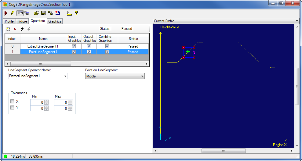 Cognex Image Processing Cog 3DRange Image Cross Section Point Line Segment