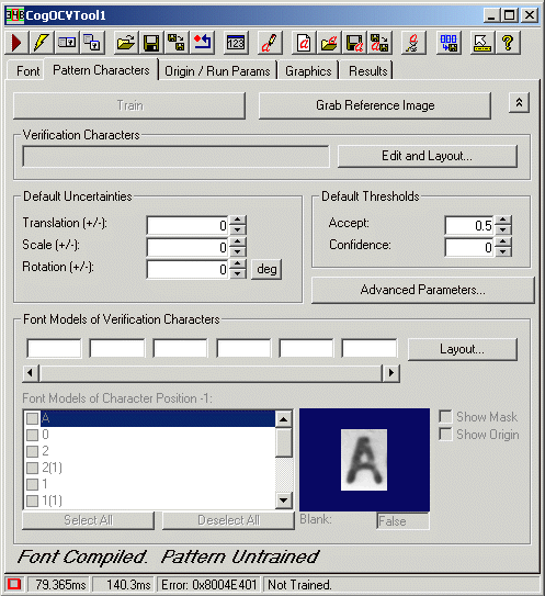 CognexOC OCV Tool OCVPattern Advanced